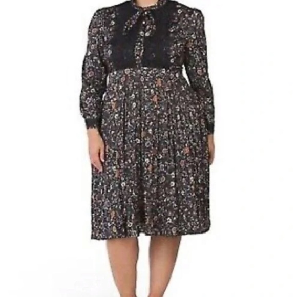 Dalia MacPhee dress floral long sleeve pleated size 1X - Picture 16 of 16